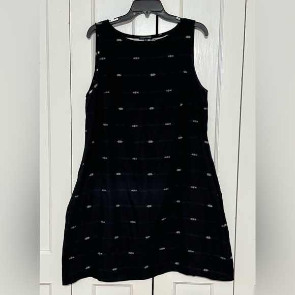 Eileen Fisher Classic Aztec Bateau Neck Nomadic Stripe Shift Dress - Picture 5 of 10